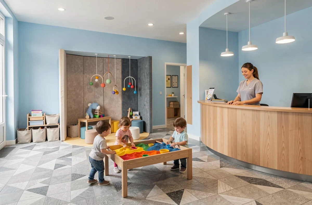Espace multi-accueil de la crèche Babilou Cergy Petit Albi avec coin sensoriel et accueil des tout-petits à Cergy